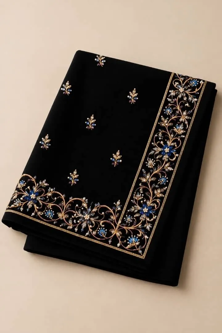 Châle Fleur Bleue